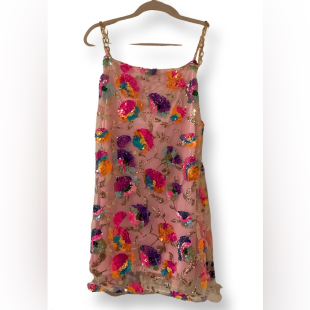 Sequin Floral Dress